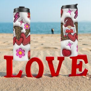 "Sweet Love" Heart & Floral Double-Walled Tumbler