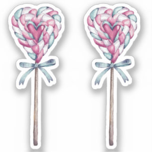 Sweet Love Heart Marshmallow Lollipop Sticker