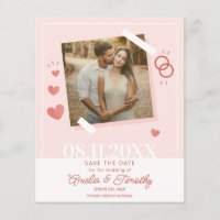 Sweet love heart photo Save the Date Invitation