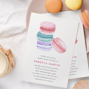 Sweet Love   Macaron Bridal Shower Invitation