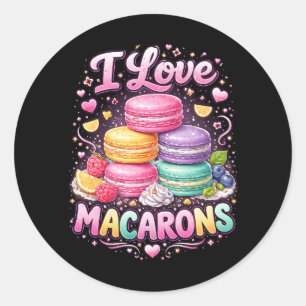 Sweet Love Macarons Classic Round Sticker