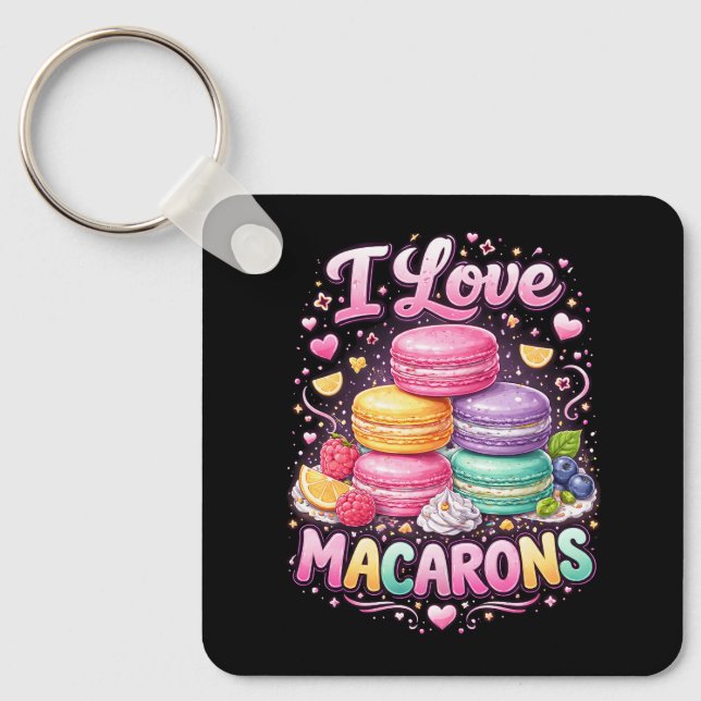 Sweet Love Macarons Key Ring (Front)