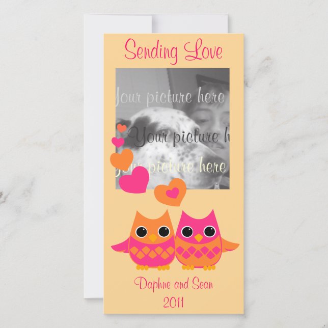 Sweet Love Owls Holiday Card (Front)