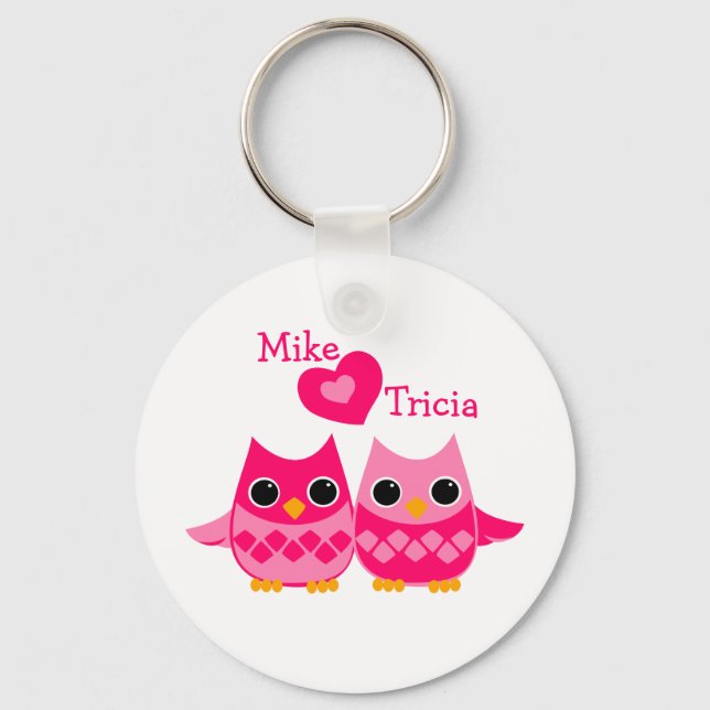 Sweet Love Owls Key Ring (Front)