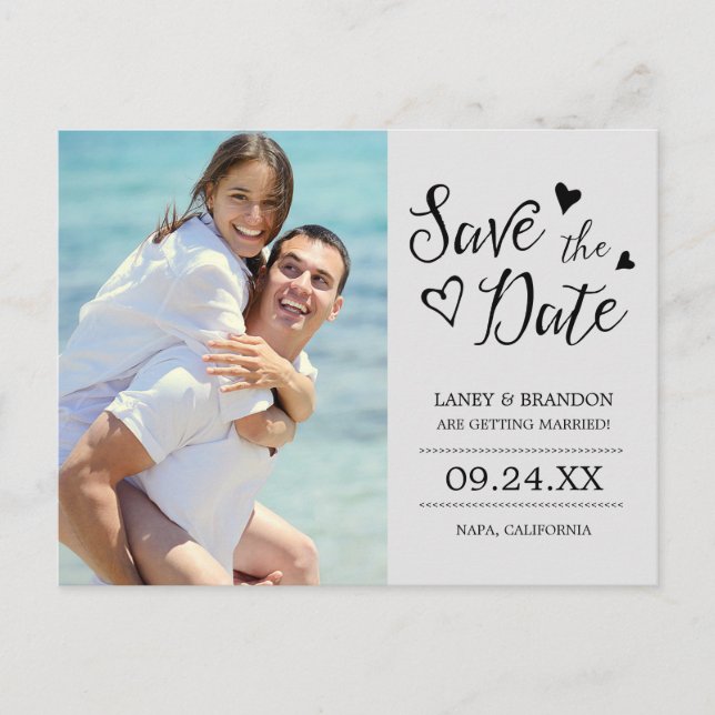 Sweet Love Photo Save the Date Postcard (Front)
