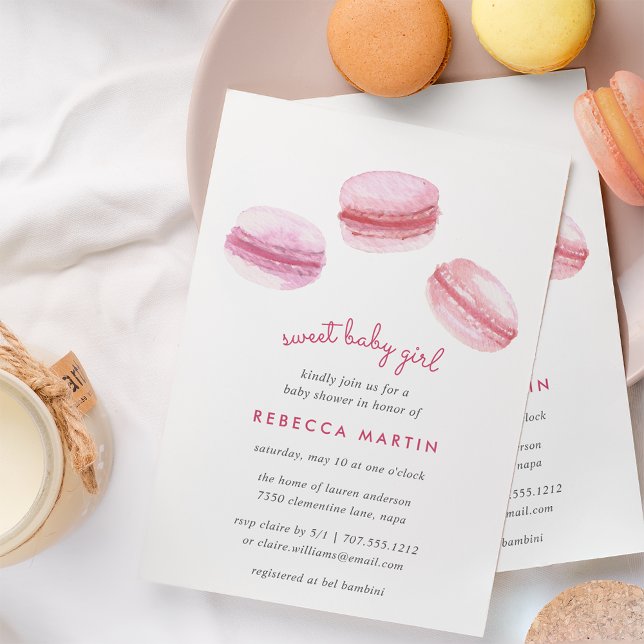 Sweet Love | Pink Macarons Baby Shower Invitation (Creator Uploaded)