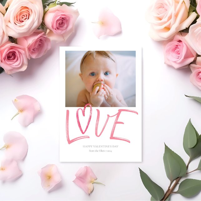  Sweet "LOVE" Pink Watercolor Valentine's Day  Invitation (Creator Uploaded)