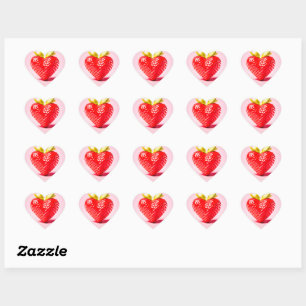 Sweet Love Strawberry – Heart-Shaped Love Symbol Heart Sticker