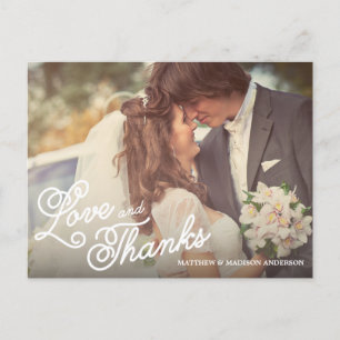 SWEET LOVE & THANKS WEDDING THANK YOU POST CARD