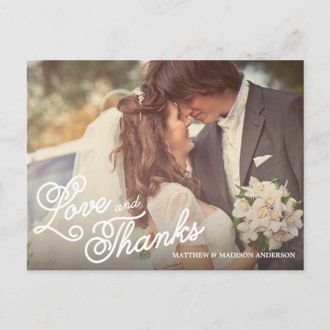 SWEET LOVE & THANKS | WEDDING THANK YOU POST CARD (Front)