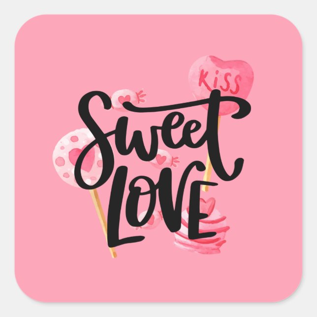 Sweet Love Valentine Typography | Sticker Seal (Front)