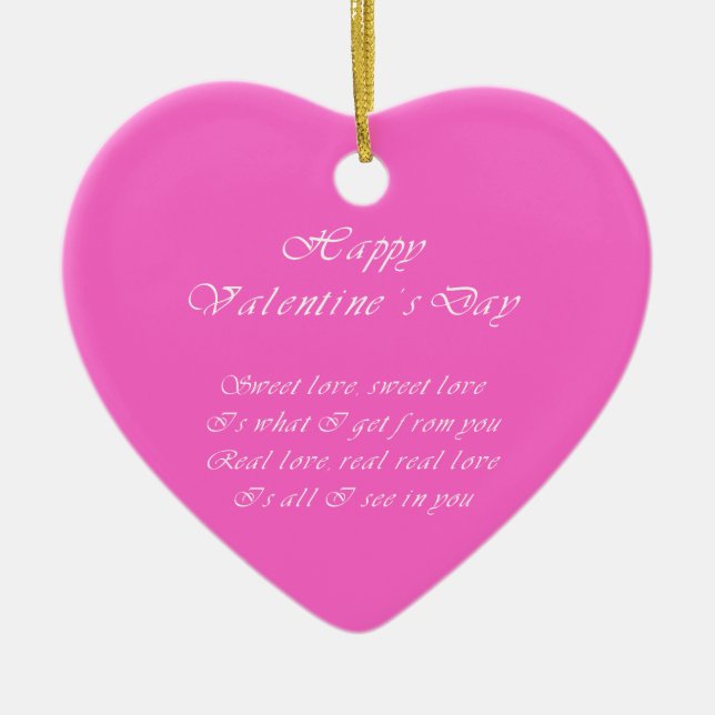 Sweet love valentine's day ceramic tree decoration (Front)