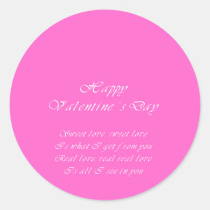 Sweet love valentine's day classic round sticker