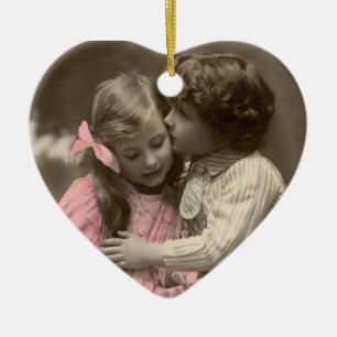 Sweet Love Vintage Couple's Personalised Ceramic Tree Decoration
