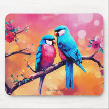 Sweet Lovebirds Mouse Pad