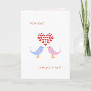 Sweet lovebirds romantic custom text holiday card