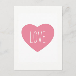 Sweet lovely pink heart love postcard