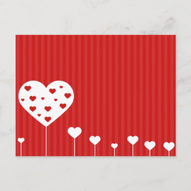 Sweet Lovely Romantic Hearts Postcard (Front)