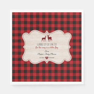 Sweet Lumberjack Little Hunter Baby Shower Napkin