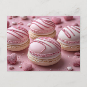 Sweet Macarones with heart Valentine's Day Postcard