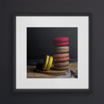 Sweet Macarons kitchen Poster Macarons Red Yellow