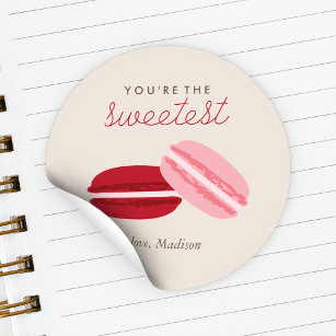 Sweet Macarons Valentines Day Classic Round Sticker