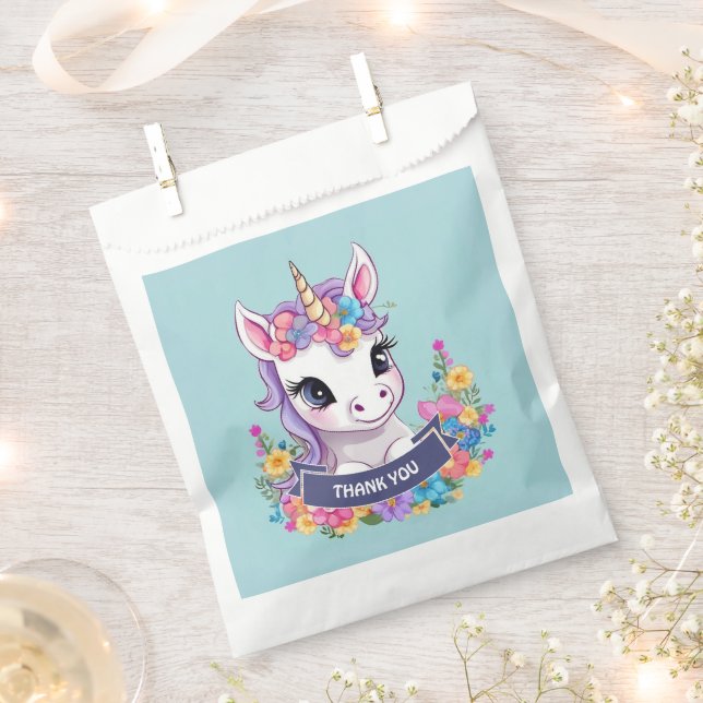 Sweet Magical Baby Unicorn  Favour Bags (Clipped)