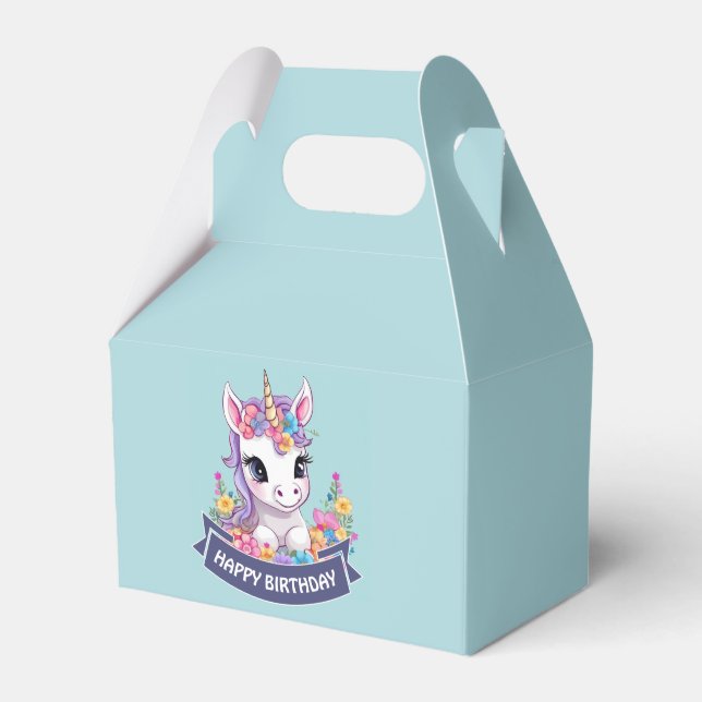 Sweet Magical Baby Unicorn  Favour Box (Front Side)