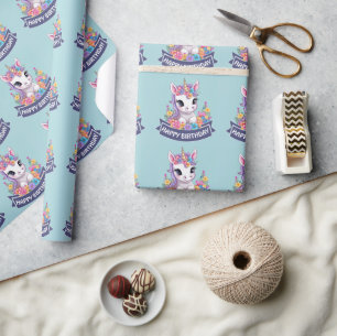 Sweet Magical Baby Unicorn Wrapping Paper