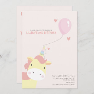 Sweet, Magical Birthday Unicorn Invitations