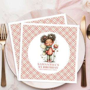 Sweet Magical Fairy Floral 7th Birthday Party   Napkin