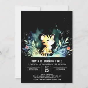 Sweet Magical Tiger Birthday Invitation