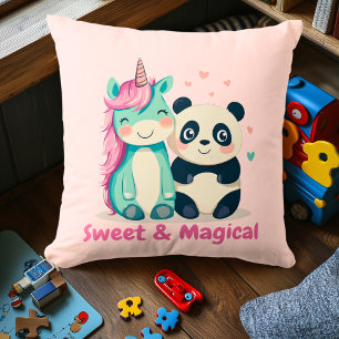 Sweet & Magical Unicorn & Panda   Kids Room Decor Cushion