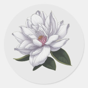 Sweet Magnolias Flower Blossom Classic Round Sticker