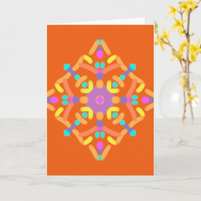 Sweet Mandala Blank Card (Yellow Flower)