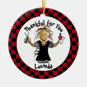 Sweet Manicurist Gift - Cute Thank You Nail Tech Ceramic Tree Decoration