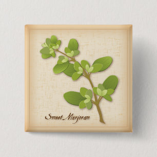 Sweet Marjoram Herb 15 Cm Square Badge