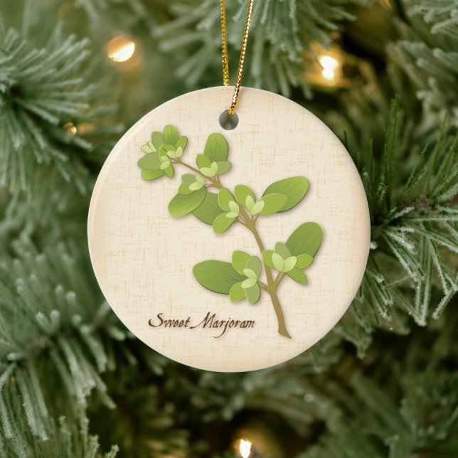 Sweet Marjoram Herb Ceramic Tree Decoration (Tree)