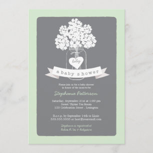 Sweet Mason Jar Neutral Baby Shower Invitation