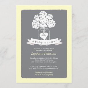 Sweet Mason Jar Neutral Baby Shower Invitation