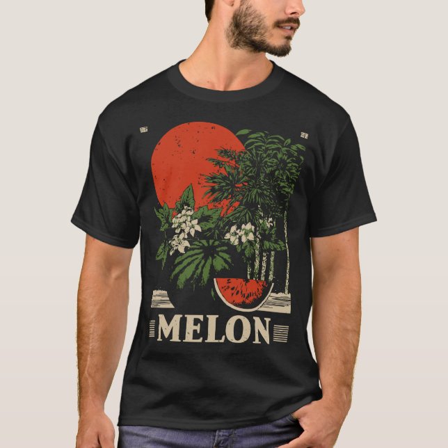 Sweet Melon Summer Fruit Vintage Design T-Shirt (Front)