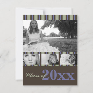 Sweet Memories Graduation Invitation (Blue Stripe)