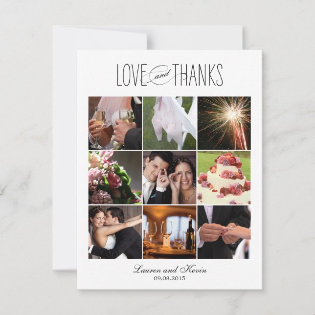 Sweet Memories Wedding Photo Thank You Card White (Front)