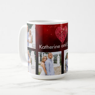 Sweet Memory Couple Photo and Editable Name Custom Coffee Mug