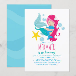 Sweet Mermaid Baby Shower Invitation