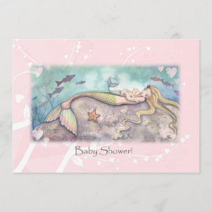 Sweet Mermaid Baby Shower Invitations