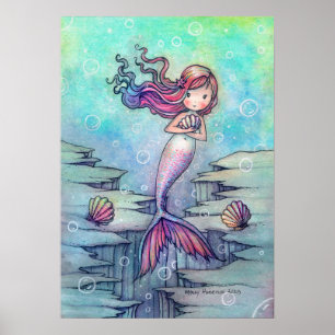 Sweet Mermaid Fantasy Art by Molly Harrison Poster