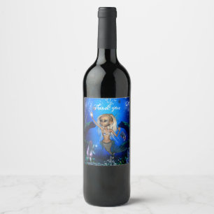 Sweet mermaid wine label
