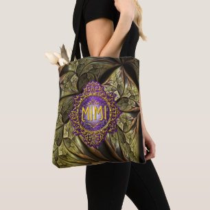 Sweet MIMI Royal Purple & Gold Tote Bag