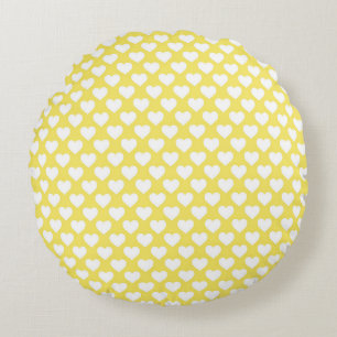 Sweet Mini Hearts Grid Seamless Pattern Round Cushion